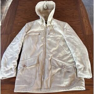 RARE Vintage Bloomingdale’s Men’s Sherpa Lined Zip Hood Winter Jacket 40